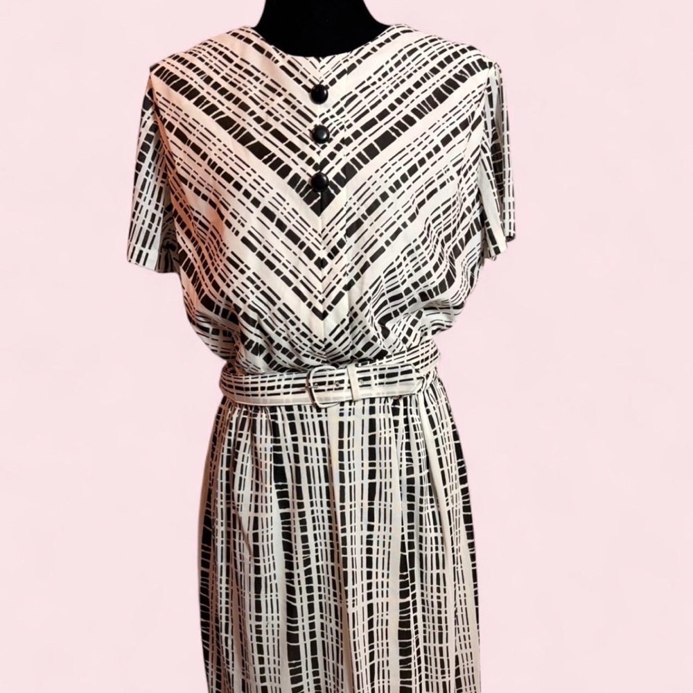 Vintage 60s Black and White Dress
